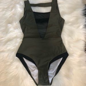 Army Green One-piece Swimsuit